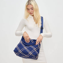 Sky's The Limit Medium Woven Neoprene Tote: Navy Nude