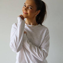 Relaxed Crew in White with Black Stripe