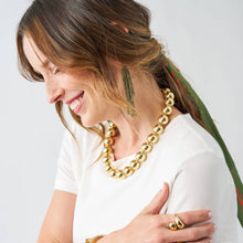 Marissa Brass + Bead Fringe Earrings Olive