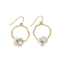 Bloom White Hoop Earring