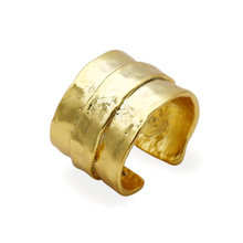 Parchment Texture Ring - 24K Gold Plated: Yellow Gold