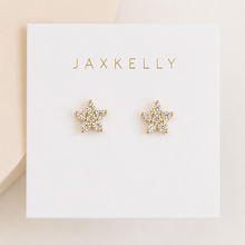 Pave Stud - Flower - Gold Earrings