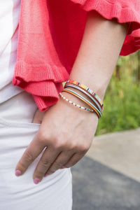 Curacao Colorful Beaded Bracelet with Freshwater Pearls
