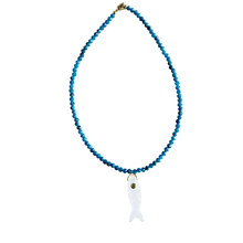 The Big Eye Fish Necklace: Pink Jade with Rose Quartz