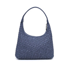 Harmonia - Woven Vegan Leather Shoulder Bag: Dark Denim