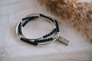 Sterling Silver Triple Wrap Bracelet Collection : Silver Picasso