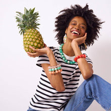 Iris Large Resin Bead Necklace Aqua