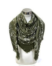 K16 Large wool square bandana: Cafe