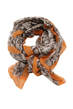 Cleo Snake Print Scarf Wrap : Brown