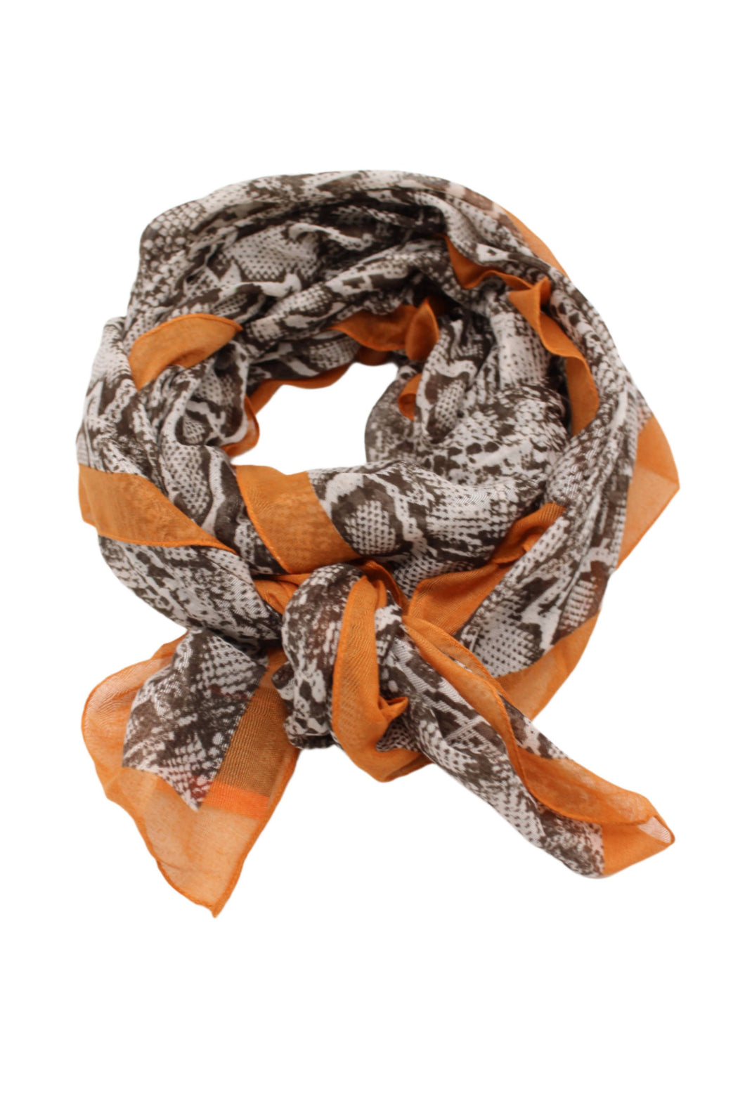 Cleo Snake Print Scarf Wrap : Brown