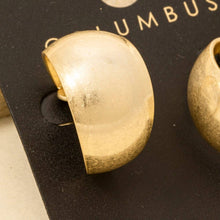 Vintage Gold Rounded Chunky Hoop Earrings: GOLD