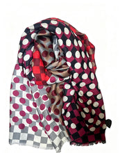 HH-411 Scarf with graphic pattern: Black