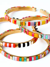 Colorful Tila Bead Cuff Gold Plated Adjustable Bracelet: Amalfi