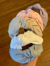 Solid Linen - Top Knot Headbands: Pink clay