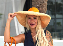 5" & 7" Wide Brim Two Tone Packable Straw Sun Hats: Black Two Tone / 7" Brim
