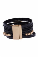 Playa Stackable Leather Bracelet With Natural Stone: Grey