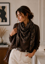K21 Large Woolen Square Bandana: Cafe