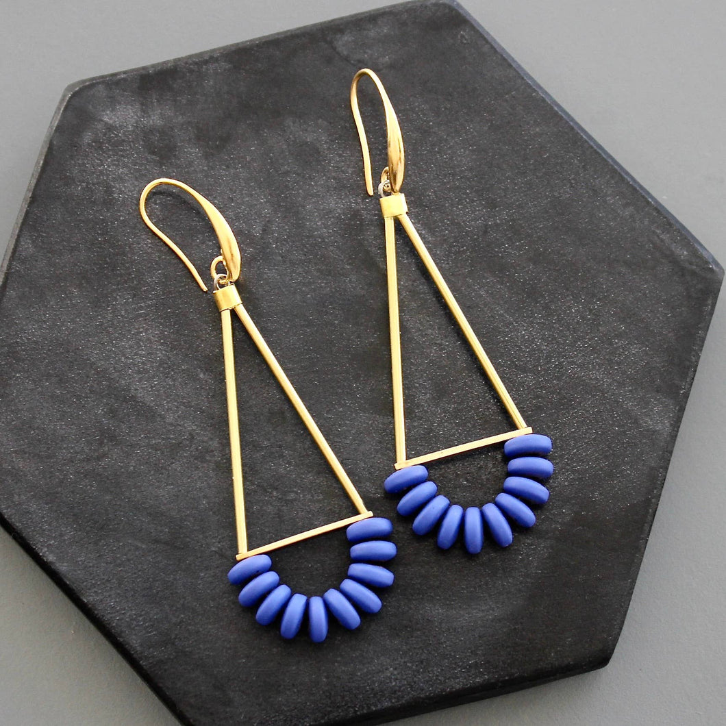 KYLE41 cobalt geometric earrings