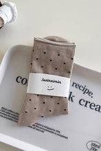 Polka Dot Designer Socks: KHAKI / One Size