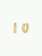 Small Channel Gold Hoop Earrings