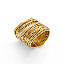Brushed Ribbon Ring - 24K Gold Plated: Gold