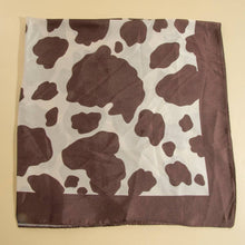 Dark Brown Cow Print Square Bandana Scarf: BR