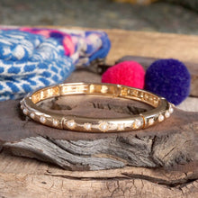 Gold-Tone Eternity Stretch Bangle – Pearls, Turquoise, or Crystals: Wide - Pearls