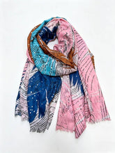 H2018-42jy Abstract printed scarf: Rose pastel