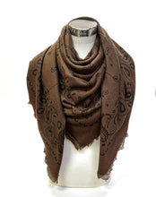 K16 Large wool square bandana: Cafe