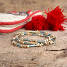 Layered Colorful and Gold Beaded Bracelets Sets: Red