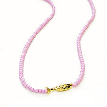 Lucky Fish Beaded Necklace: Dark Navy / 16 inch