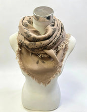 5467354-K24 Wool square scarf with paisley pattern: Brick