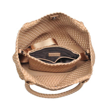 Sky's The Limit Medium Woven Neoprene Tote: Navy Nude