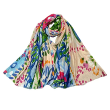S26002 Flower Garden Lightweight Scarf: 01 Beige