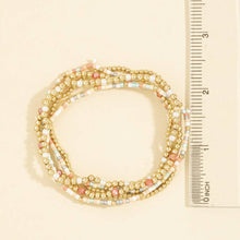 Pearl Accent Beaded Stretch Bracelet Set: XBRW