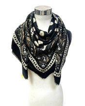 K27 Large Wool Paisley Square: Mustard yellow