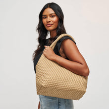 Sky's The Limit Medium Woven Neoprene Tote: Navy Nude