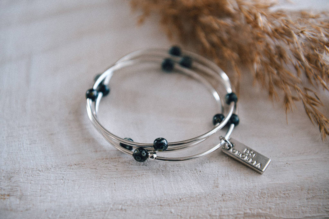 Sterling Silver Triple Wrap Bracelet Collection : Silver Picasso