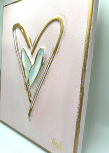 Textured hearts on canvas | valentine | pastel | xoxo | love