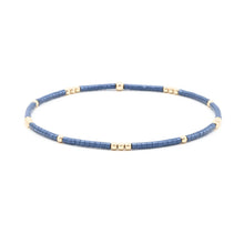 2mm Newport STEEL BLUE + Gold Filled Waterproof Bracelet: 7.0