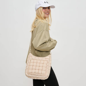 Aura - Quilted Nylon Puffer Crossbody: Black
