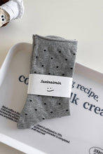 Polka Dot Designer Socks: KHAKI / One Size