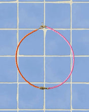 Beaded Fish Two Tone Necklace: Red