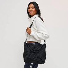 Sky's The Limit Medium Woven Neoprene Tote: Navy Nude
