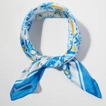 Mosaic Tiles Print Square Bandana Scarf: BL