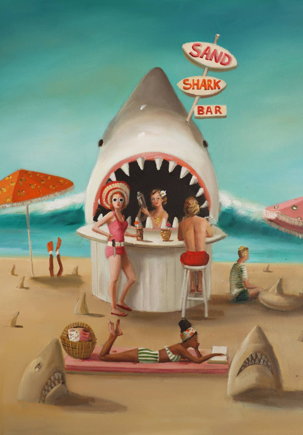 Sand Shark Bar. Art Print 11x16