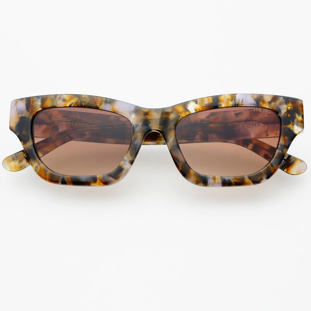 Aurora Acetate Cat Eye Sunglasses: Brown Pearl