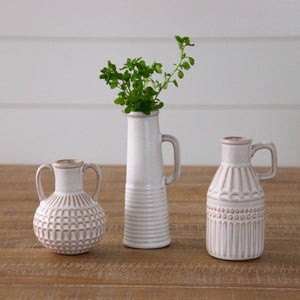 Reactive Glaze Patterned Bud Vases/set of 3