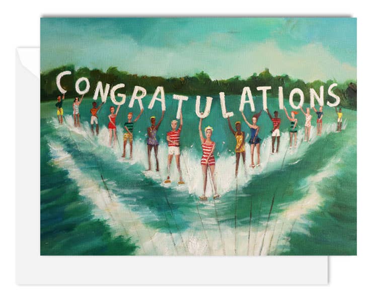 Water Skiers Congratulations Card. JH1187